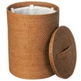 thumbnail image 5 of Kouboo Loma Round Rattan Hamper, Handmade Wicker Laundry Basket with Lid & Removable Liner, Honey Brown, 5 of 18