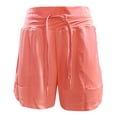 thumbnail image 4 of COMVALUE Women's Athletic Running Shorts 5" Quick Dry Workout Hiking High Waisted Active Exercise (Watermelon Red, L), 4 of 5