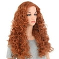 thumbnail image 4 of Onedor Long Hair Curly Wavy Full Head Halloween Wigs Cosplay Costume Party Hairpiece (Fox Red), 4 of 7