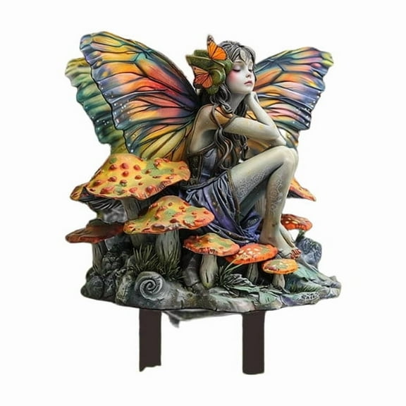 Gumesh Bohemian Garden Stake with Fairies & Hummingbirds, Solar Powered Acrylic Yard Art for Outdoor Decor, Whimsical Garden Decorations for Lawn & Flower Beds