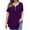 Purple womens tops dressy casual21, variant on Usmixi Womens Summer Tops Short Sleeve V-Neck Solid Shirts Button Down Pleated Swing Hem Plus Size Tunic Blouse Purple L