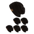 thumbnail image 1 of CC Slouch Thick Knit Beanie, Black ( 6 pack ), 1 of 1