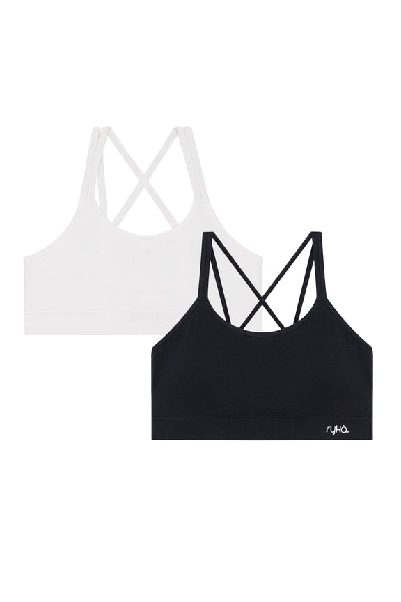 Women's Strappy Keyhole Sports Bra, 2-Pack, Sizes S-XL