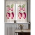 thumbnail image 4 of Cherry Fruit Curtains 45 Inch Length,Sheer Curtains for Bedroom Living Room Window Spring Botanicals Bow Idyllic Country Leaf Rod Pocket Drapes Kitchen Curtains Small Half Window 42"x45" 2 Panels, 4 of 6
