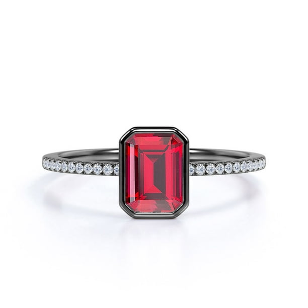 Black Gold Ruby Engagement Rings : Gorgeous 14k Black Gold 1 0 Ct Heart