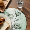 thumbnail image 3 of Green Floral Round 13 Inch Placemats Set of 8, Country Rustic Ombre Painting Art Watercolor HeatResistant Non Slip Place Mats for Dining Table, Wipeable Braided Kitchen Table Mats for Housewarming, 3 of 9