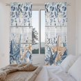 thumbnail image 3 of Blue Eucalyptus Coastal Kitchen Curtain for Berdoom Living Room Cafe 72 Inch Length, Beach Starfish Shell Nautical Retro Tiers Curtains Light Filtering Drapes Window Treatment 2 Panels 52"Wx72"L, 3 of 8