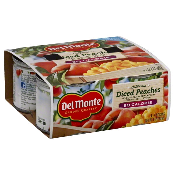 Del Monte Foods Del Monte Peaches, 4 ea - Walmart.com - Walmart.com