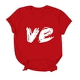 thumbnail image 2 of Hauts d'Été pour Femmes, Cadeaux de la Saint-Valentin 2024, Ensemble de Chemises pour Lui, Chemise à Col Manches Courtes, Blouse Décontractée Imprimée pour Femmes, Blouse Rouge, 2 of 3
