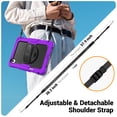 thumbnail image 7 of Case for Samsung Galaxy Tab S11 Ultra 2025 14.6 Inch with Screen Protector, 360 Degree Rotating Kickstand Hand Strap Heavy Duty Shockproof Cover with Shoulder Strap, Purple, 7 of 7