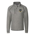 thumbnail image 2 of Men's-Cutter & Buck  Heather Gray LA Galaxy Big & Tall Mainsail Sweater-Knit Half-Zip Pullover Top, 2 of 3