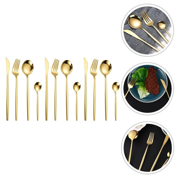 GOOHOCHY 12 Pcs Kitchen Utensils Fork and Spoon Set Modern Tableware