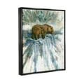thumbnail image 3 of Two Bears Waterfall Nature Animals & Insects Graphic Art Jet Black Framed Art Print Wall Art, 3 of 6