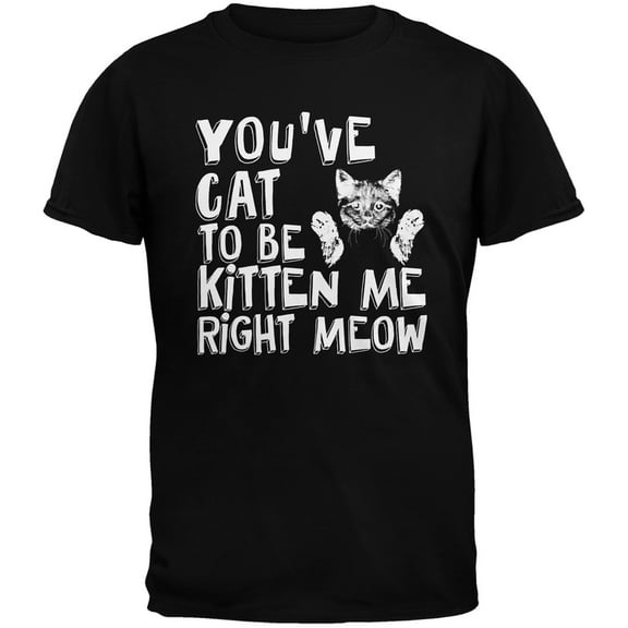 You've Cat To Be Kitten Me Right Meow Black Youth T-Shirt - Large(14/16)