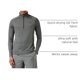 thumbnail image 4 of Remera Under Armour Tech 2.0 para Hombre con Cierre ½ Gris Grande Alto, 4 of 4