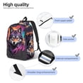 thumbnail image 4 of Yiaed Colorful Wolf Head A Print Backpack, Premium Laptop Backpack, Travel Backpack for Women, Lightweight Backpacks, Comfortable Back Pack-Small, 4 of 5