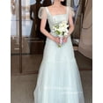 thumbnail image 2 of OLOEY Fairy Tulle A-Line Korean Wedding Dresses Photo shoot Puff Short Sleeves Prom Dresses Floor Length Bridal Party Dresses, 2 of 5