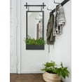 thumbnail image 7 of Kate and Laurel Gammons Metal Framed Wall Mirror With Storage Shelf, 18" x 39", Black, Hanging Barn Door-Inspired Accent Mirror, 7 of 7