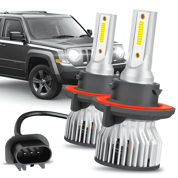 For 2007-2017 Jeep Patriot 2016 H13 LED Headlight Bulbs 9008 High&Low Dual Beam 6000K White 2pcs