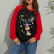 thumbnail image 4 of TRKIYQC Sudadera Casual de Navidad para Mujer, Manga Larga con Cuello en O Estampado de Ciervos Patchwork Sudadera para Otoño TRKIYQC moda, 4 of 7