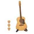 thumbnail image 1 of Wooden Acoustic Guitar Pick Box with Stand Portable Handcrafted Guitar Picks Storage Container Guitar Accessory, 1 of 5