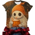 thumbnail image 5 of XUNKUSGA Womens Halloween Printed T Shirts Casual Loose Crewneck Short Sleeve Tops for Women Trendy Halloween Graphic Tee for Women 4XL, 5 of 6