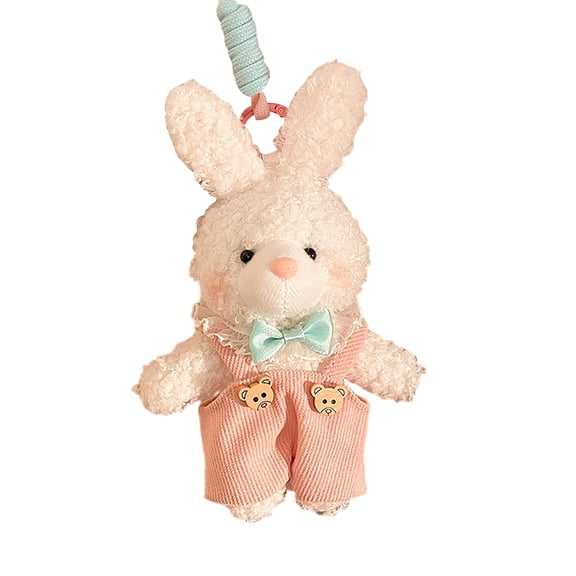 Basket Stuffers Cute Plush Bunny Keychain - Aesthetic Backpack Charm and Soft Stuffed Animal Rabbit Toy for Girls,Teens,and Holiday Gift Giving - Pink