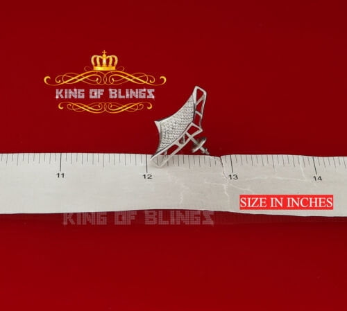 King of Bling's 0.35ct Diamond Stud Kite Earrings For Women White 925 Sterling Silver For Men