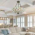 thumbnail image 6 of 20 Inch Tiffany Hanging Ceiling Light Fixture Victorian Style Stained Glass Pendant Lamp for Living Room Bedroom Hallway Entrance, 6 of 9