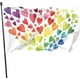 thumbnail image 3 of Banderas decorativas para exteriores con diseño de corazones multicolores que forman un arcoíris gigante y colorido. Bandera de jardín de 3 x 5 pies, ideal para jardín, temporada y patio., 3 of 4
