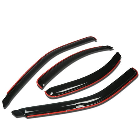 Channel Window Vents - For 1995 to 2000 Ford Contour / Mercury Mystique 4pcs In -Channel Window Vent Visor Deflector Rain Guard (Dark Smoke) 96 97 98 99