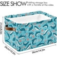 thumbnail image 4 of Cute Sharks Storage Basket, Durable Canvas Organizer With Handles Large Collapsible Storage Bins Boxes for Home Office - 1 Pack Home Decor, 4 of 7