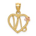 thumbnail image 4 of Diamond2Deal 14K Two Tone Gold Heart Letter N Initial Pendant for Women (L- 0.64 inch, W- 0.65 inch), 4 of 6