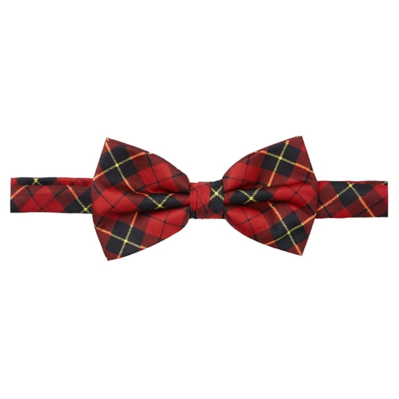 Jacob Alexander Men's Royal Tartans Plaid Wallace Adjustable Pre-Tied Banded Bow Tie - Red