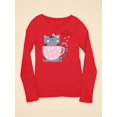 thumbnail image 3 of Cute Cat With Cup Of Coffee Long Sleeve Toddler -Image by Shutterstock,  2 Toddler, 3 of 4