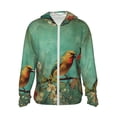 thumbnail image 1 of Vsdgher Sweat à Capuche Rétro Imprimé Oiseaux pour Hommes Femmes, Manches Longues Protection Solaire Pêche pour Course Natation-TG, 1 of 7
