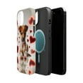 thumbnail image 2 of DistinctInk Tough Case for Apple iPhone 15 (6.1" Screen), Compatible with MagSafe Charging - Valentine's Day Portuguese Podengo Pequeno Puppy, 2 of 6