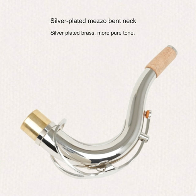 stanreset Brass Tenor Saxophone Bend Neck Solid Color Replacement 27.5mm Nozzle Woodwind Instrument Sax Part Accessories Gold