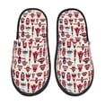 thumbnail image 2 of KLL Rocket Pattern Slippers for Women Men House Slip on Indoor Outdoor Bedroom Furry Fleece Lined Ladies Comfy Anti-Skid Rubber Hard Sole-Large, 2 of 8