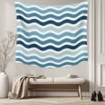 thumbnail image 5 of Teal Blue Stripes Ombre Tapestry for Bedroom Wall Hanging Tapestry, Gradient White Geometric Ocean Wave Ceiling Backdrop Tapestries Poster Blanket Wall Decor for Teens Room Living Room Dorm 55" x 73", 5 of 8