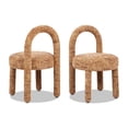 thumbnail image 3 of Miekor Furniture Penny Round Arched Upholstered Dining Side Chair, Set of 2, Golden Rust Orange Chenille 9265, 3 of 8
