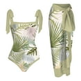 thumbnail image 1 of MKLEKYY Trajes De Baño Mujer 2 Piezas Women 1 Piece Swimwear+1 Piece Cover Up Two Piece Vintage Print Swimsuit Monokini Bikini 2 Piece Swimsuits Two Piece Tankini Set 1588, 1 of 4