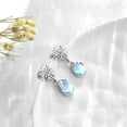 thumbnail image 2 of Midir&Etain Snowflake Earrings 925 Sterling Silver Moonstone Dangle Earrings Hypoallergenic Snow Flower Earring Winter Jewelry Christmas Gifts for Women, 2 of 6