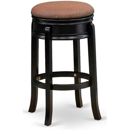 East West Furniture AMS030-112 Amherst Modern Counter Stool – Round Shape Brown Roast PU Leather Upholstered Kitchen Counter Height Backless Chairs 30 Inch Height Black East West Furniture AMS030-112 Amherst Modern Counter Stool – Round Shape Brown Roast PU Leather Upholstered Kitchen Counter Height Backless Chairs 30 Inch Height Black
