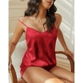 thumbnail image 2 of Ekouaer Satin Pajama Sets for Women 2 Piece Silky Cami Pj Set Soft Nightwear Lingerie Sleepwear Set, 2 of 6