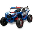 thumbnail image 1 of Coche eléctrico infantil UTV 24V 4x4 2 plazas – 4 motores de 75W – control remoto – asiento de cuero – amortiguadores – música y luces – ideal para niños – color Blue police car, 1 of 6