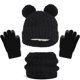 thumbnail image 1 of Gorro y guantes de lana de punto para niños, conjunto de lujo, gorros cálidos para niños, gorro para niñas, bufanda para el cuello, gorro para bebés, Invierno, 1 of 6