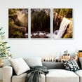 thumbnail image 3 of IDEA4WALL 3 Piece Framed Canvas Wall Art for Living Room, Bedroom Waterfall in Deep Forest of Croatia Canvas Prints for Modern Home Decoration Ready to Hang, 3 of 4