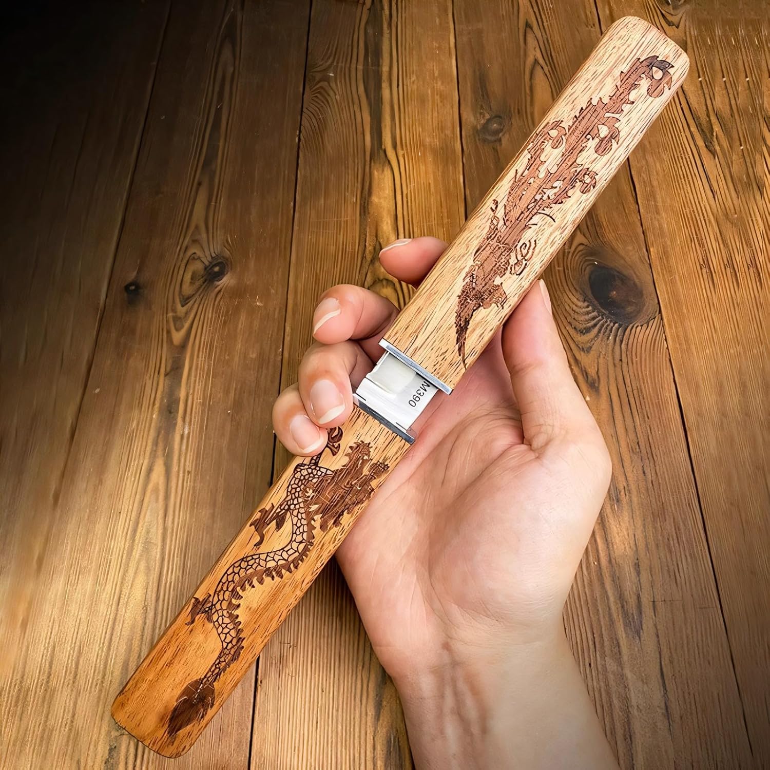 Plys Tanto Camping Knife Double Balde Outdoor Knives, Wood Handle, Hunting Essentials Gear, for Fruits Paring, Easy Storage