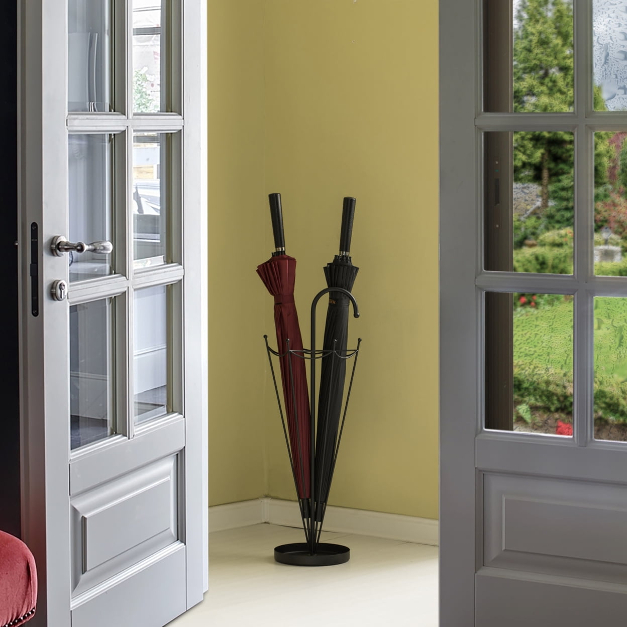 Black Umbrella Shaped Creative Umbrella Holder Stand for Indoor and Outdoor